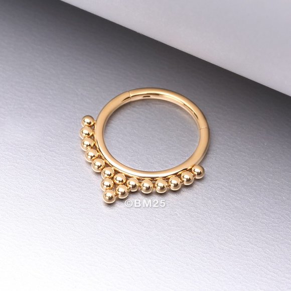 Pure24K Implant Grade Titanium Bali Beaded Seamless Clicker Hoop … - Picture 1 of 2